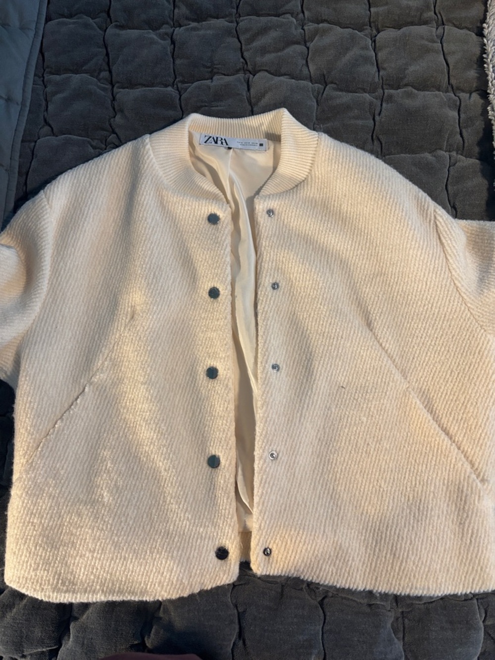 Zara Cream Bomber Jacket